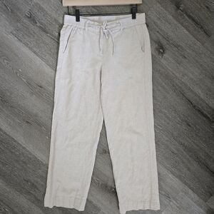 Talbots The Easy Drawstring Cotton Linen Pants Size 2P